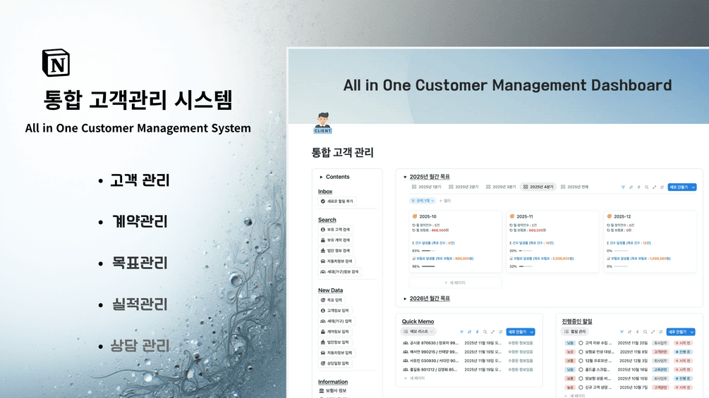 [Notion] 통합고객관리 시스템 (Total Customer Management)